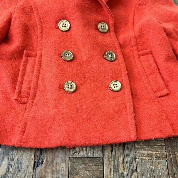 Janie and Jack Wool Orange Infant Pea Coat Size 3-6 Months - Picture 2 of 7